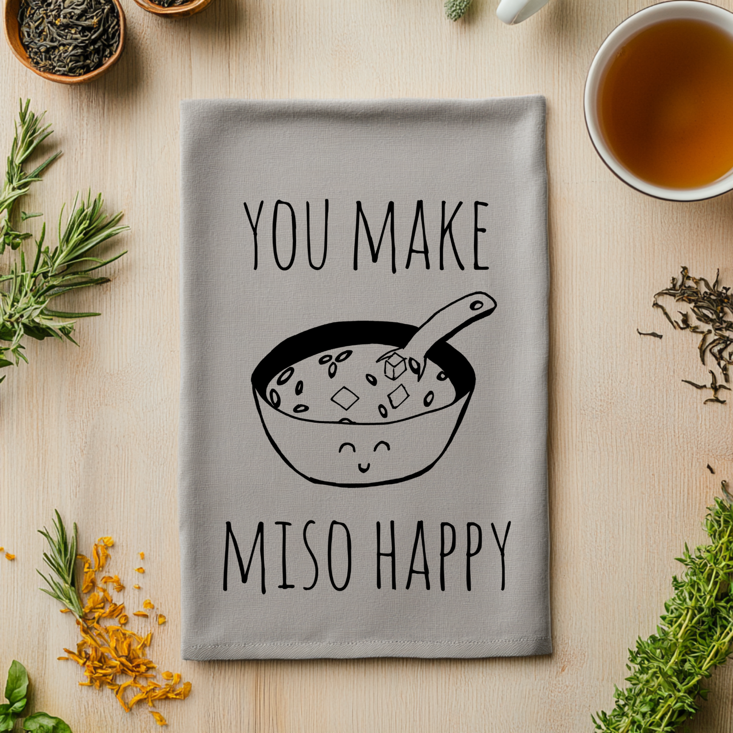 SALE (Overstock) You Make Miso Happy Kitchen Towel