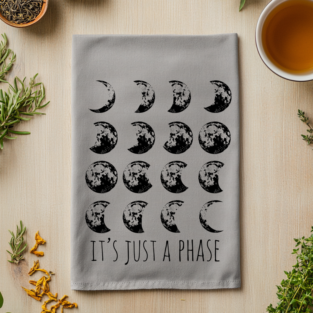 It's Just A Phase, Moon Towel Kitchen Towel - MoonlightMakers