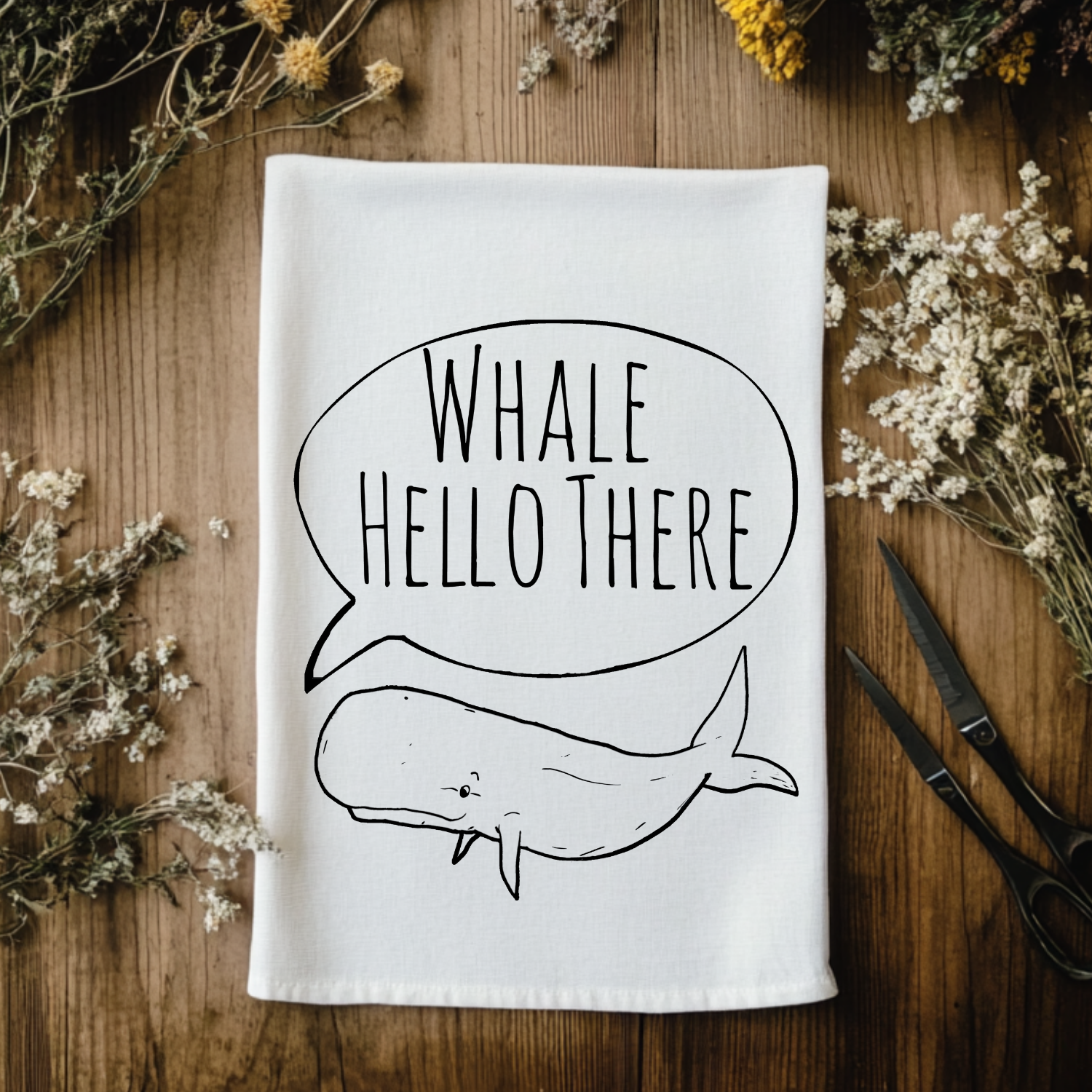 Whale Hello There Kitchen Towel