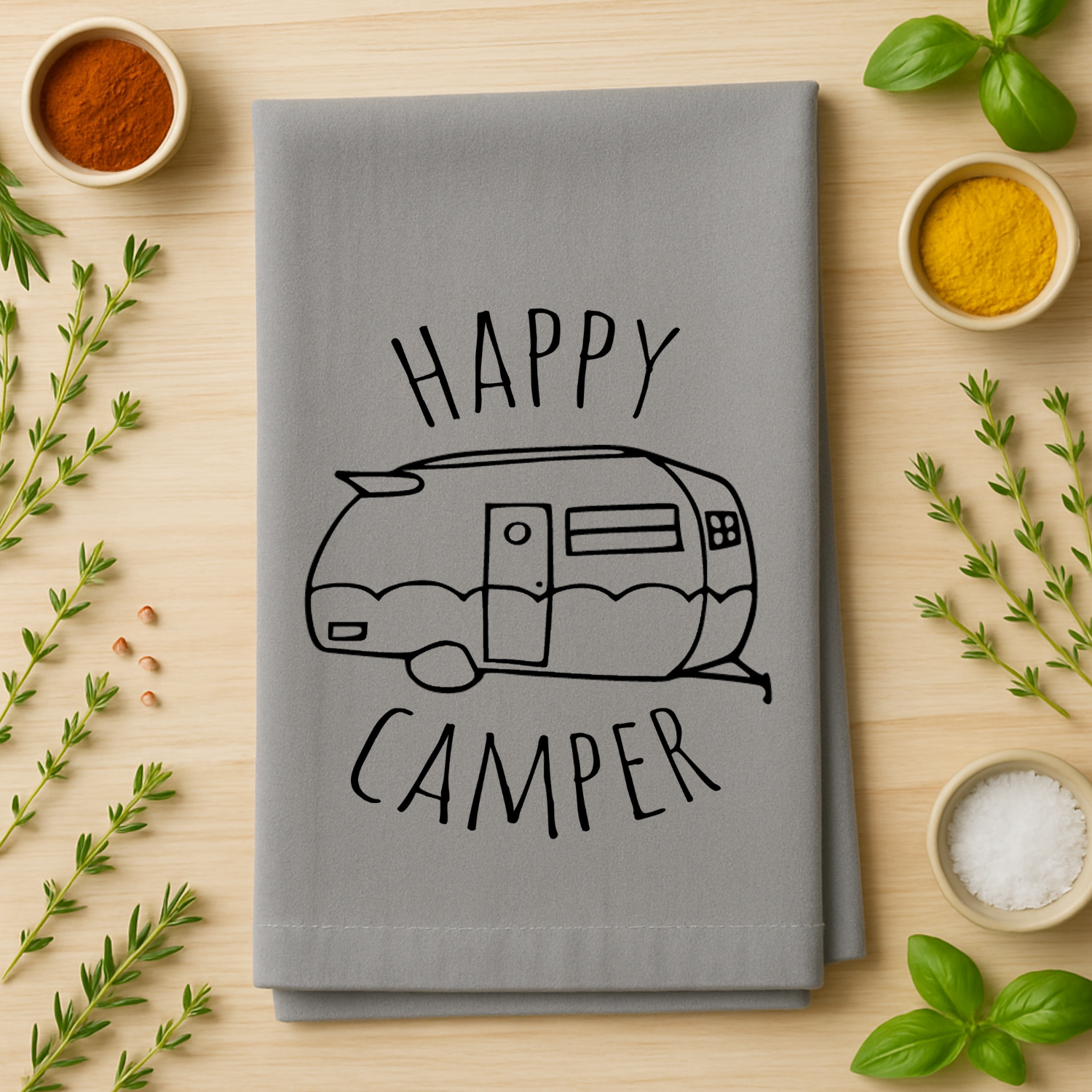 Happy Camper Kitchen Towel