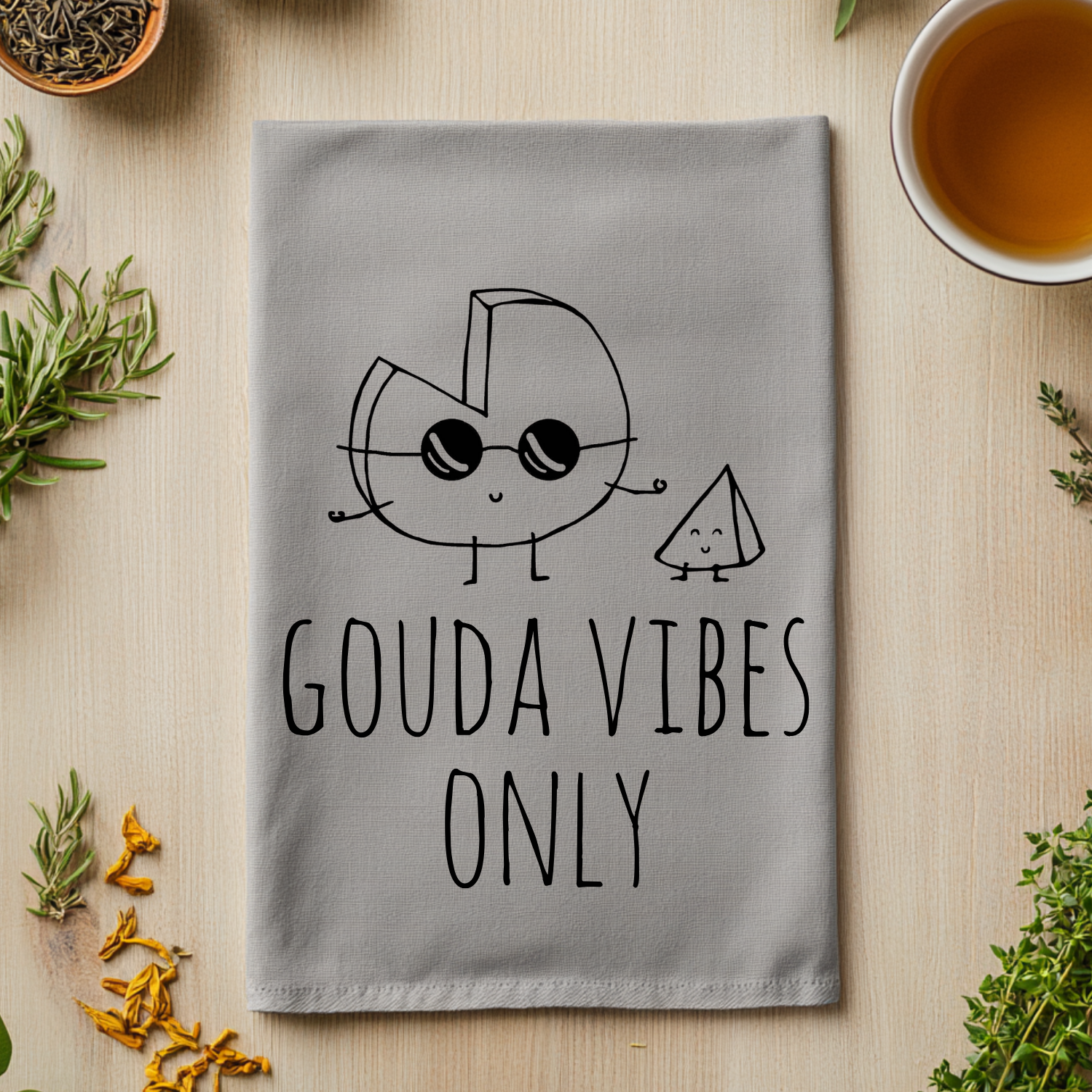 SALE (Overstock) Gouda Vibes Only Kitchen Towel