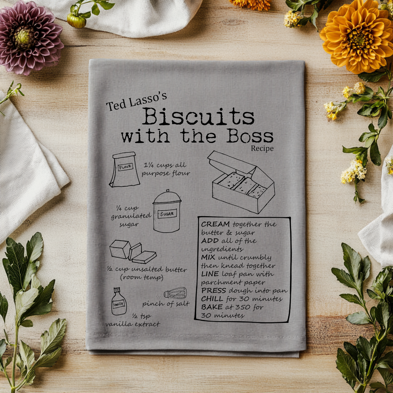 SALE (Overstock) Biscuits With The Boss (Ted Lasso) Kitchen Towel