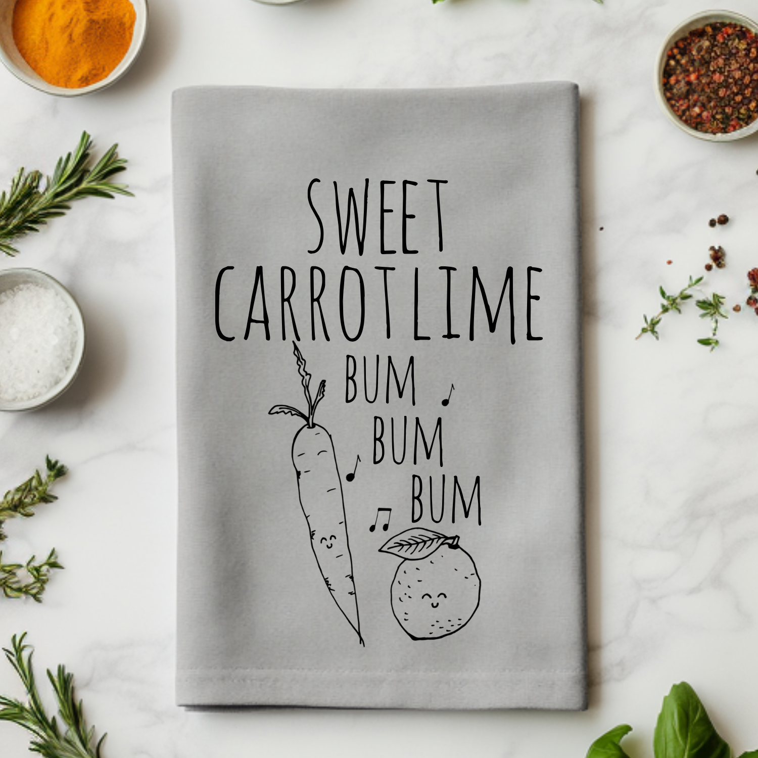 Sweet Carrot Lime Kitchen Towel