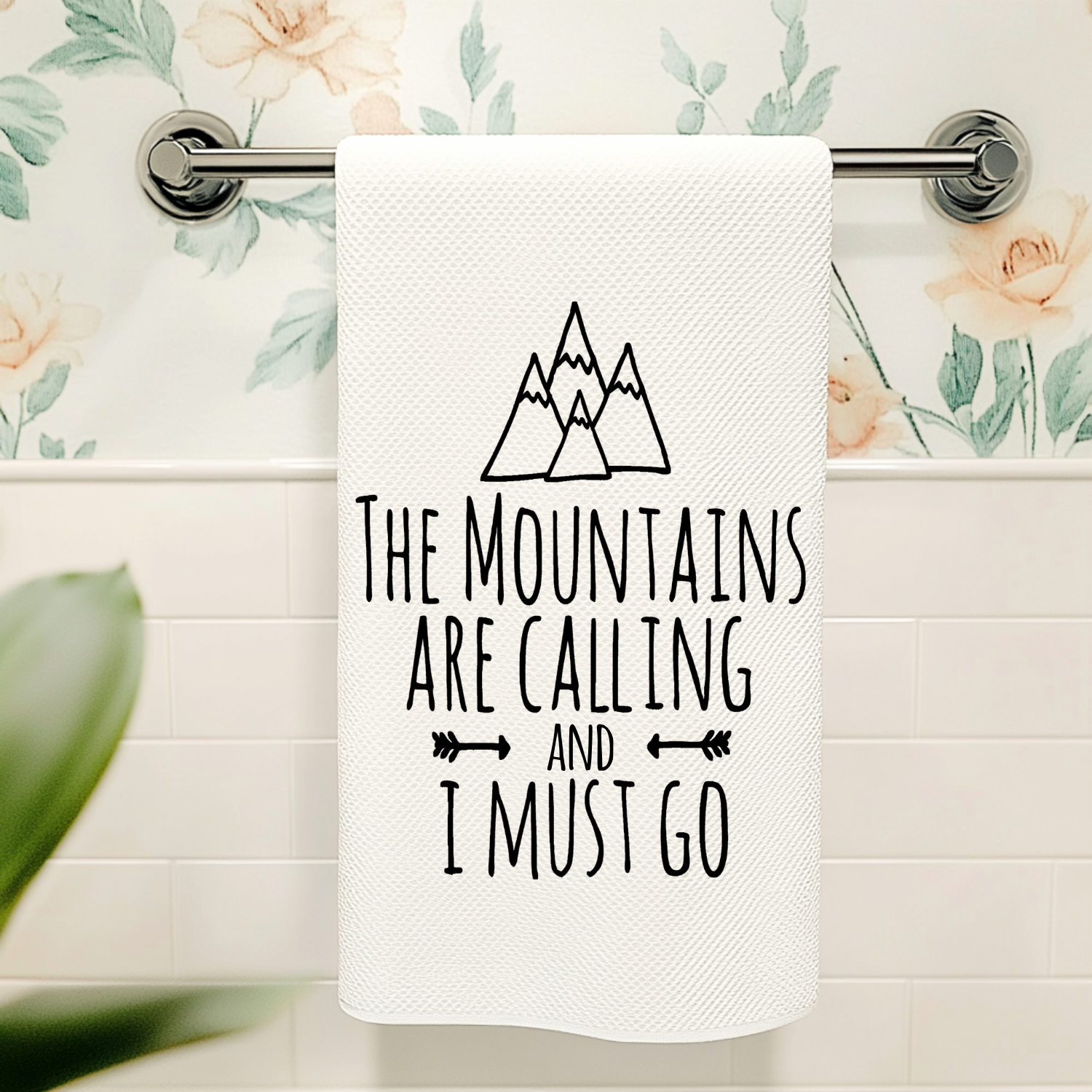 The Mountains are Calling and I Must Go Kitchen Towel