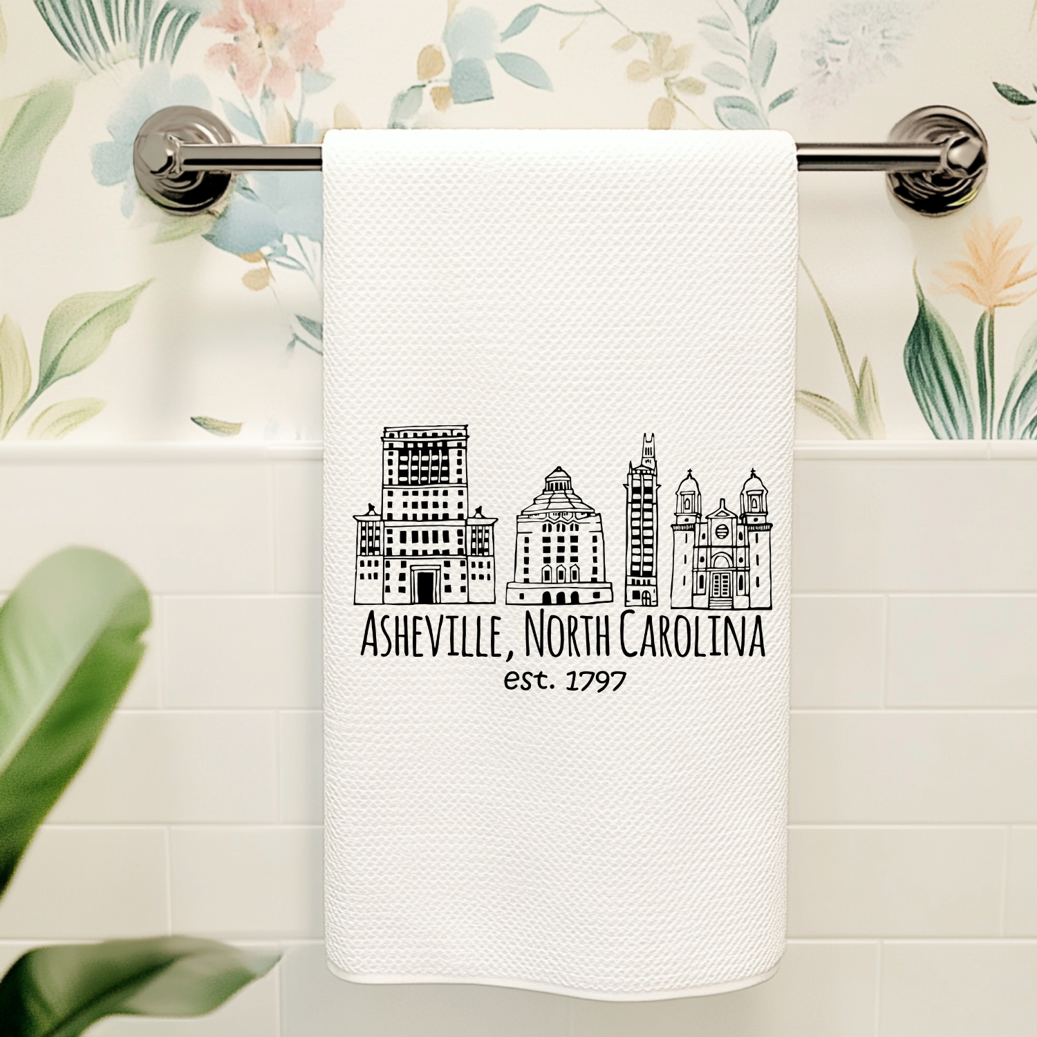 Downtown Historic Asheville, North Carolina Kitchen Towel