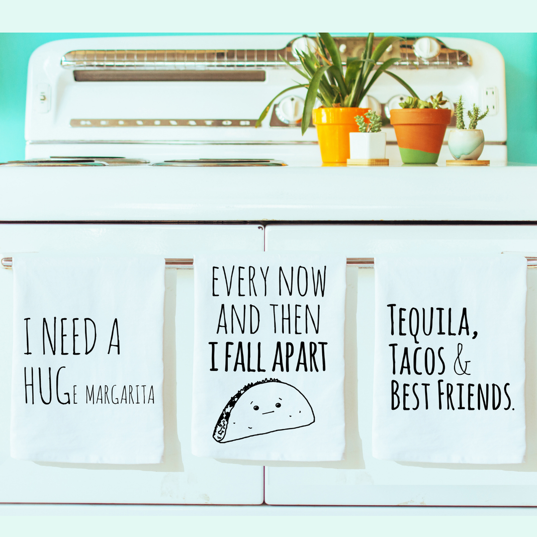 Kitchen Towel Set of 3 - Huge Marg, Taco, Tequila - MoonlightMakers