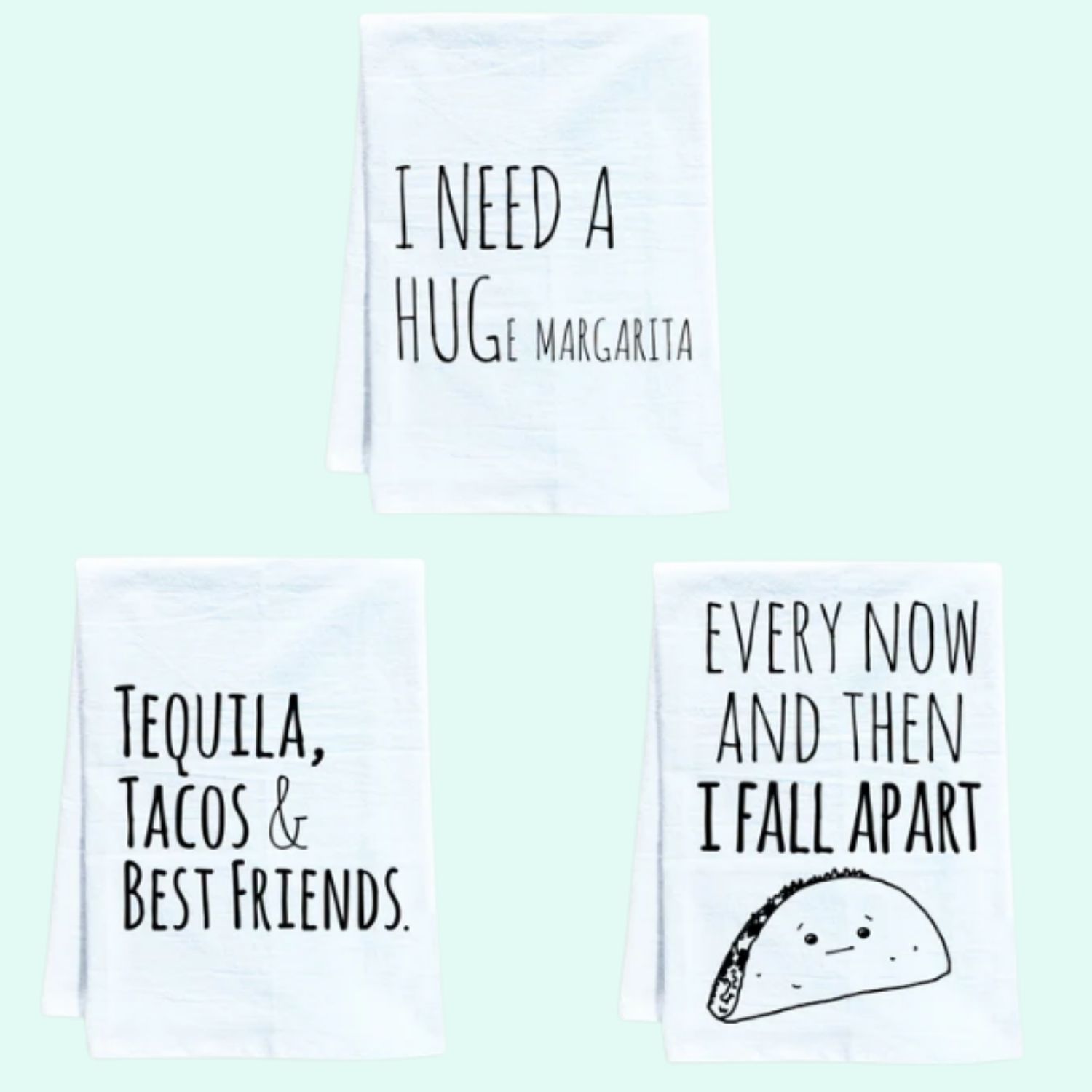 Kitchen Towel Set of 3 - Huge Marg, Taco, Tequila