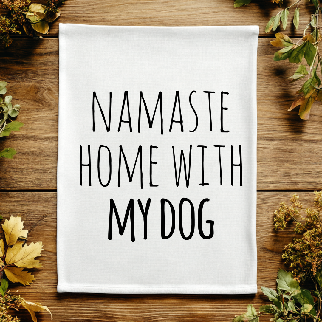 Namaste Home With My Dog Kitchen Towel - MoonlightMakers