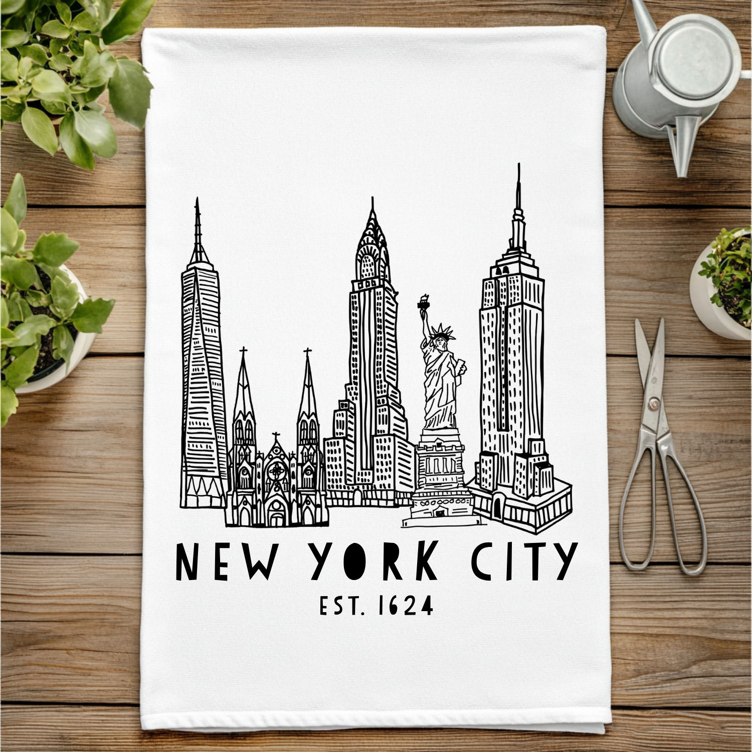 New York City Skyline (NYC) - Kitchen Towel