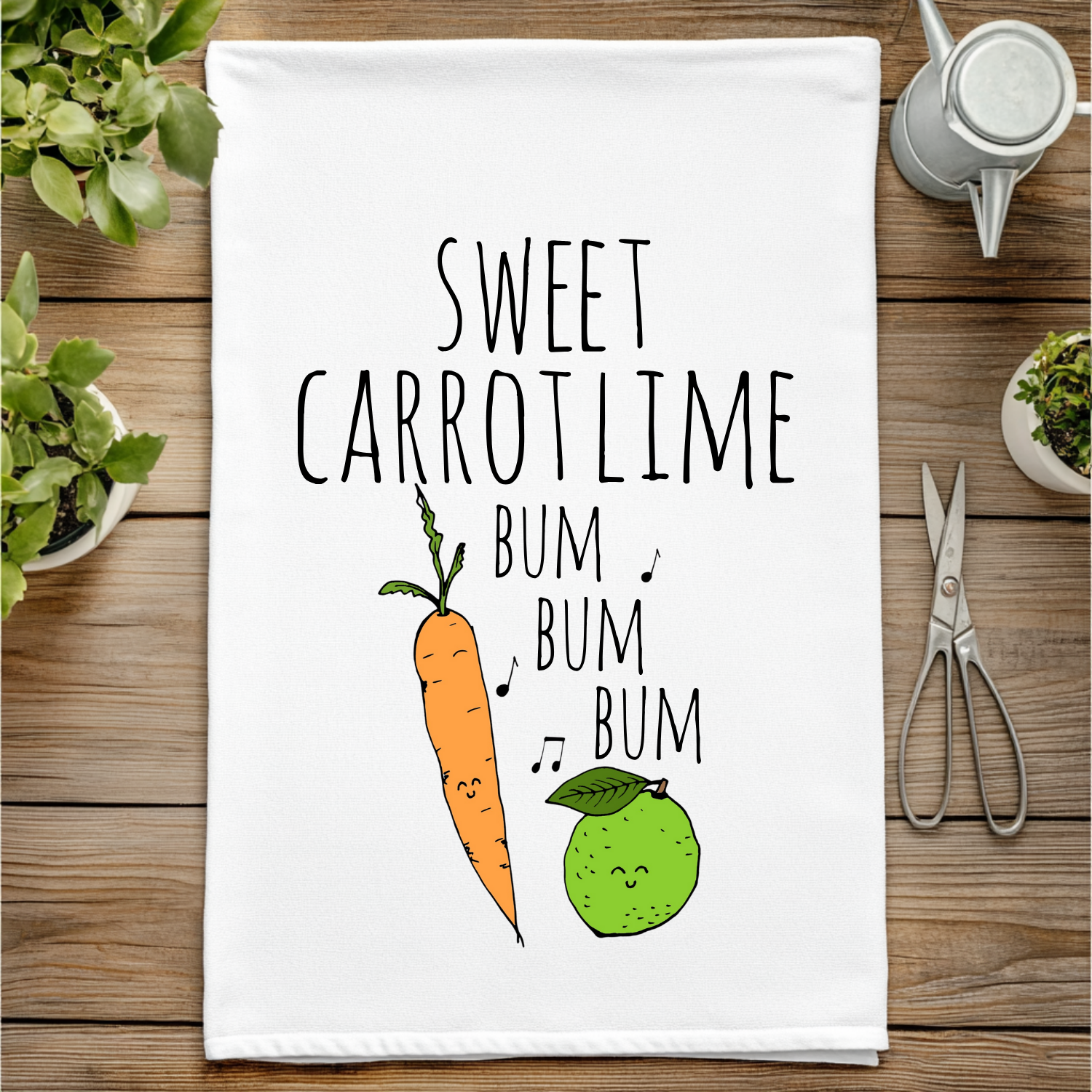 Full Color Kitchen Towel - Sweet Carrot Lime