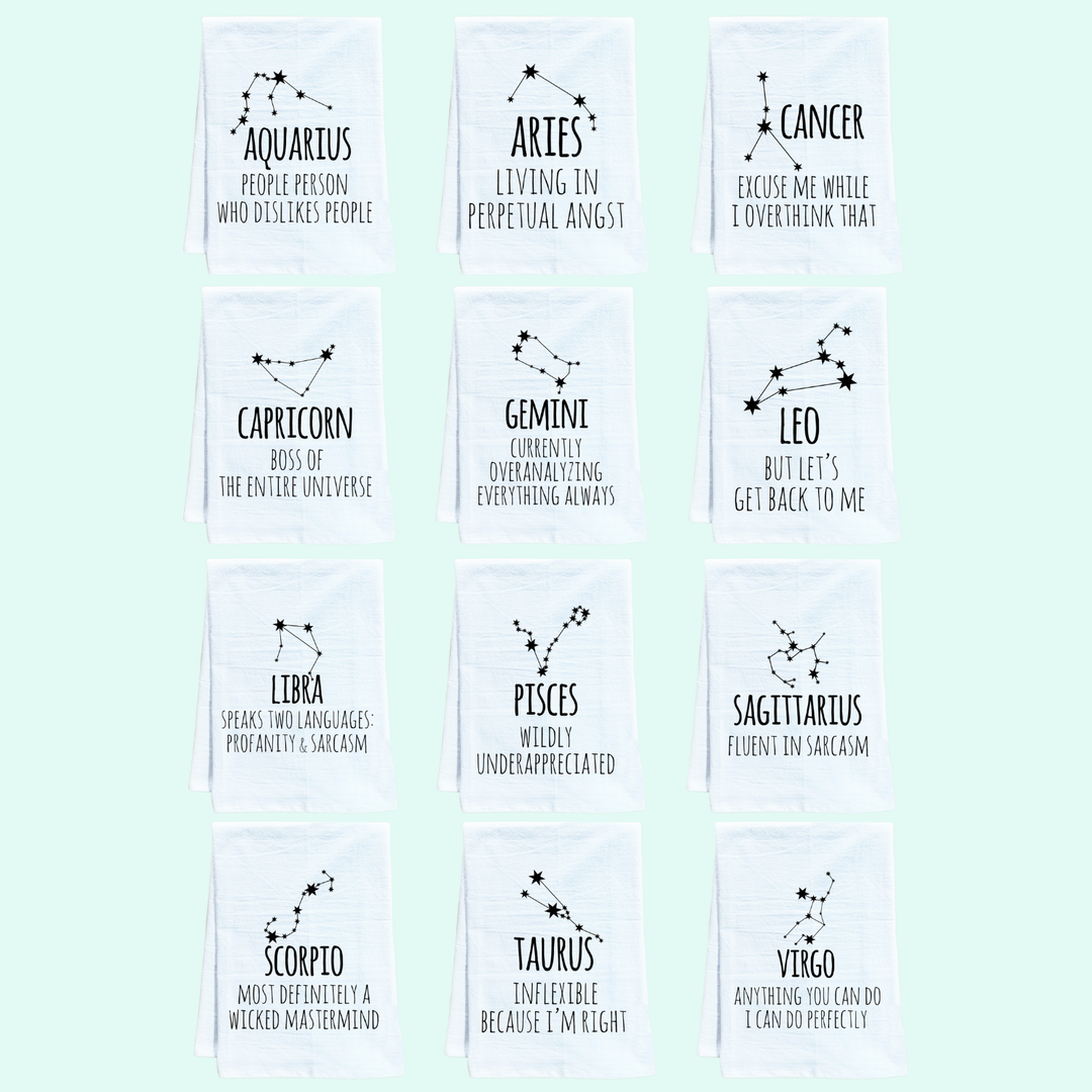 Funny Zodiac Kitchen Towels - MoonlightMakers