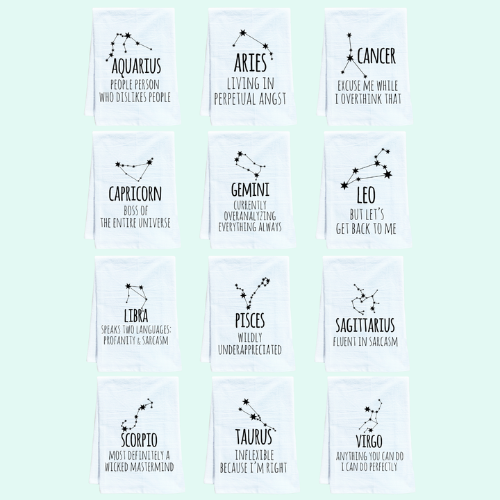 Funny Zodiac Kitchen Towels