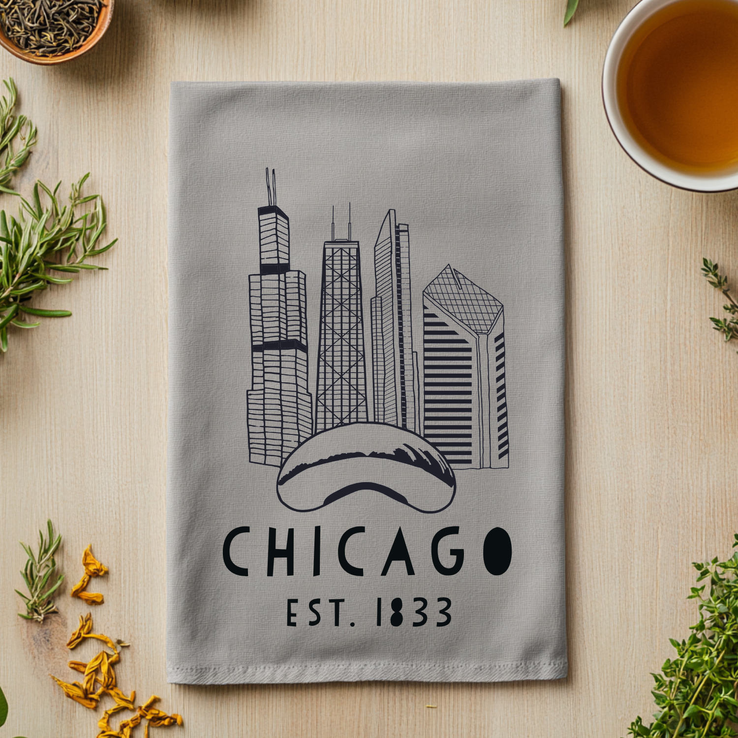 Chicago Skyline - Kitchen Towel