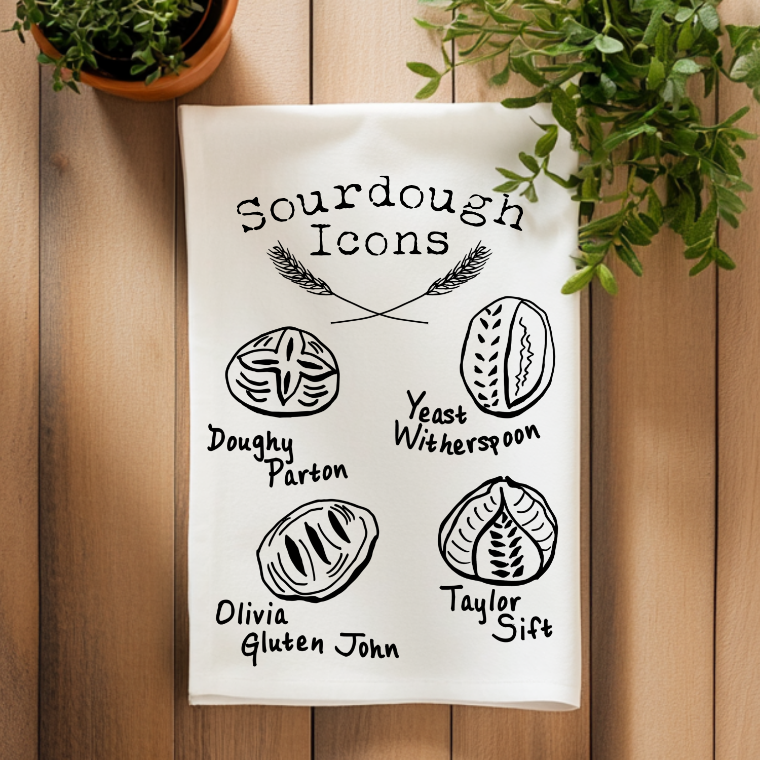 Sourdough Icons Kitchen Towel