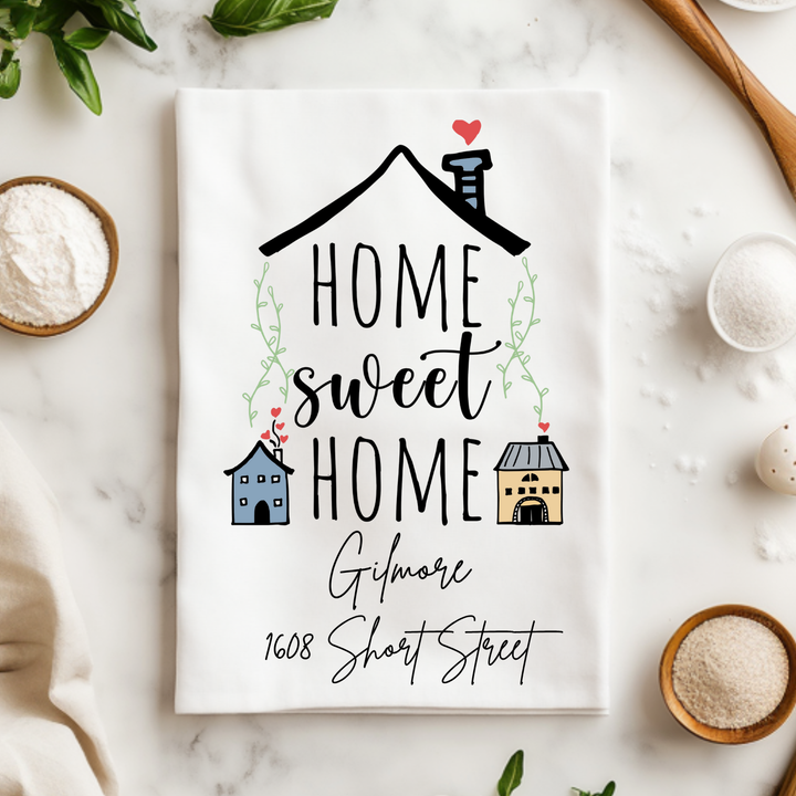 Custom Home Sweet Home Kitchen Towel - Personalized