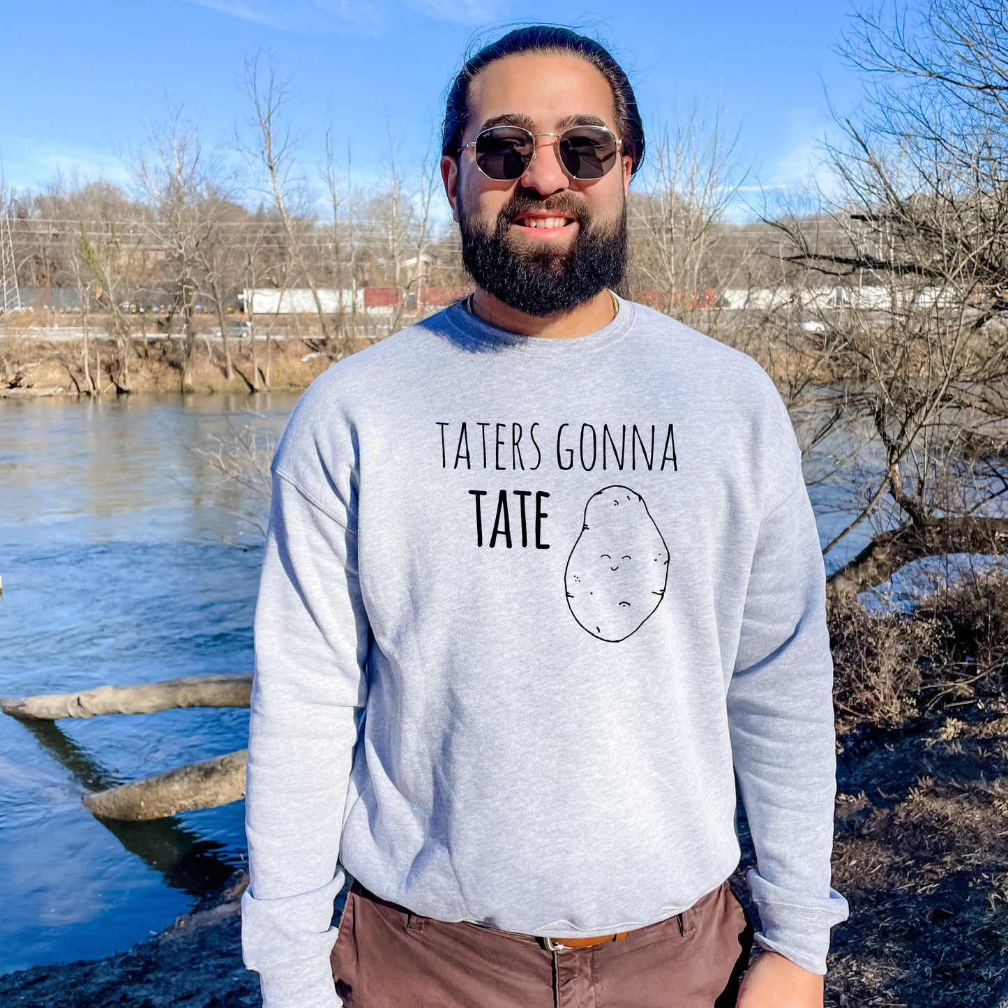 Taters Gonna Tate - Unisex Sweatshirt - Heather Gray, Dusty Blue, Mauve, or Gold