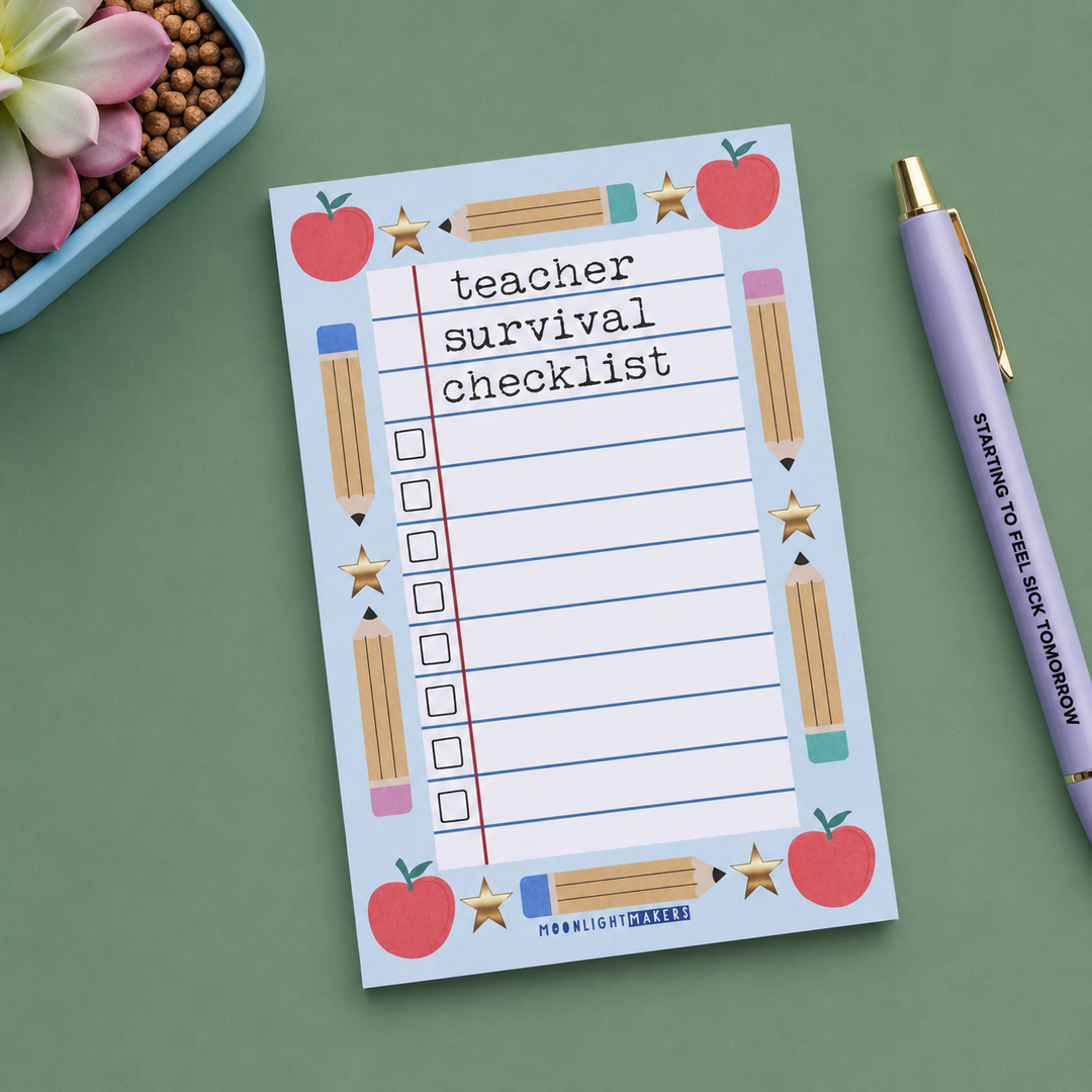 Teacher Survival Checklist Notepad
