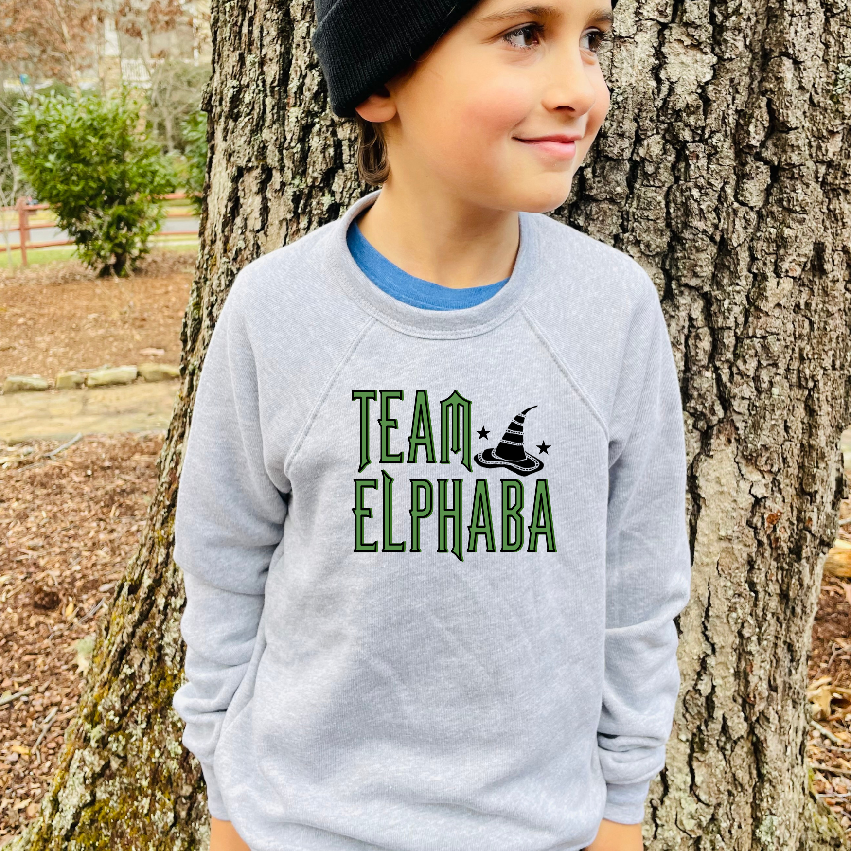 Team Elphaba - Wicked Inspired Gray Kid's Sweatshirt