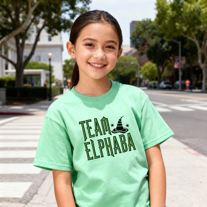Team Elphaba - Wicked Inspired Green Kid's Tee