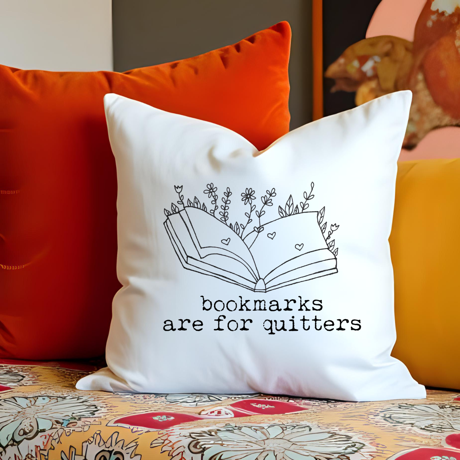 Bookmarks Are For Quitters Throw Pillow