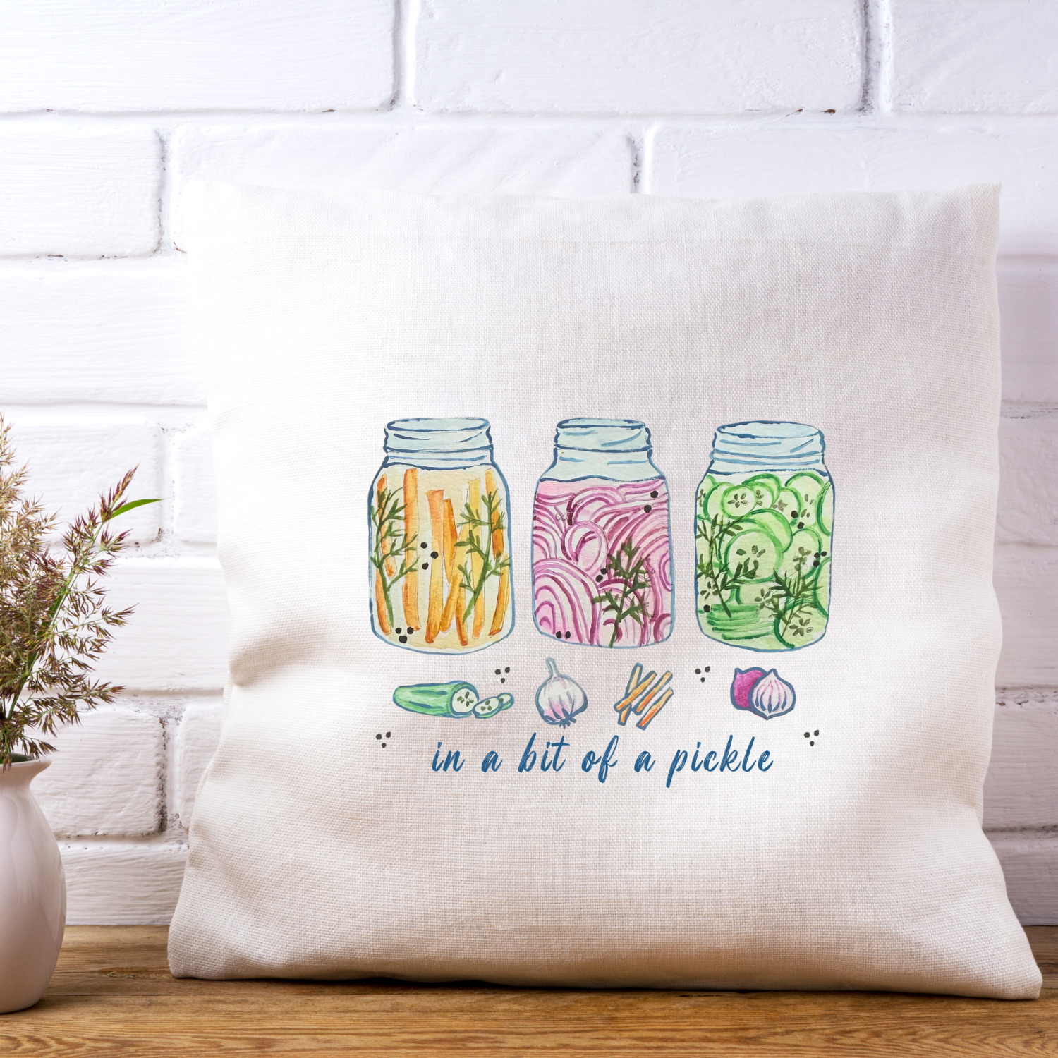 In A Bit Of A Pickle Throw Pillow