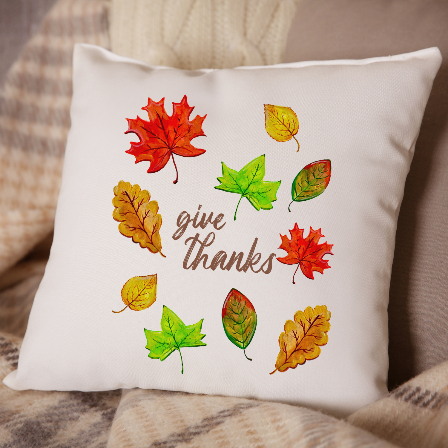 Give Thanks Throw Pillow