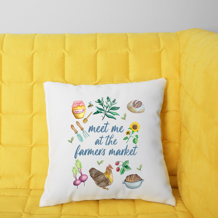 Meet Me At The Farmers Market Throw Pillow