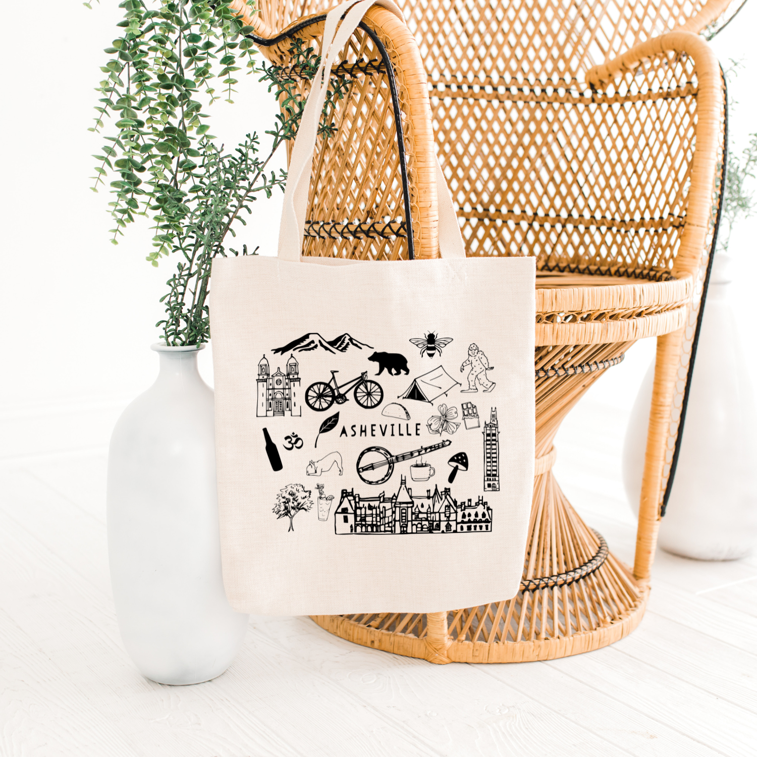 Asheville North Carolina Collage - Tote Bag