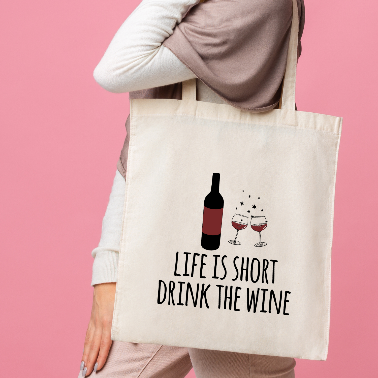 Life Is Short Drink The Wine - Full Color Tote