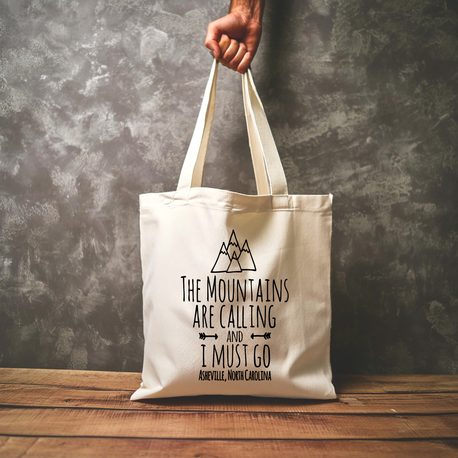 The Mountains are Calling and I Must Go, Asheville NC - Tote Bag