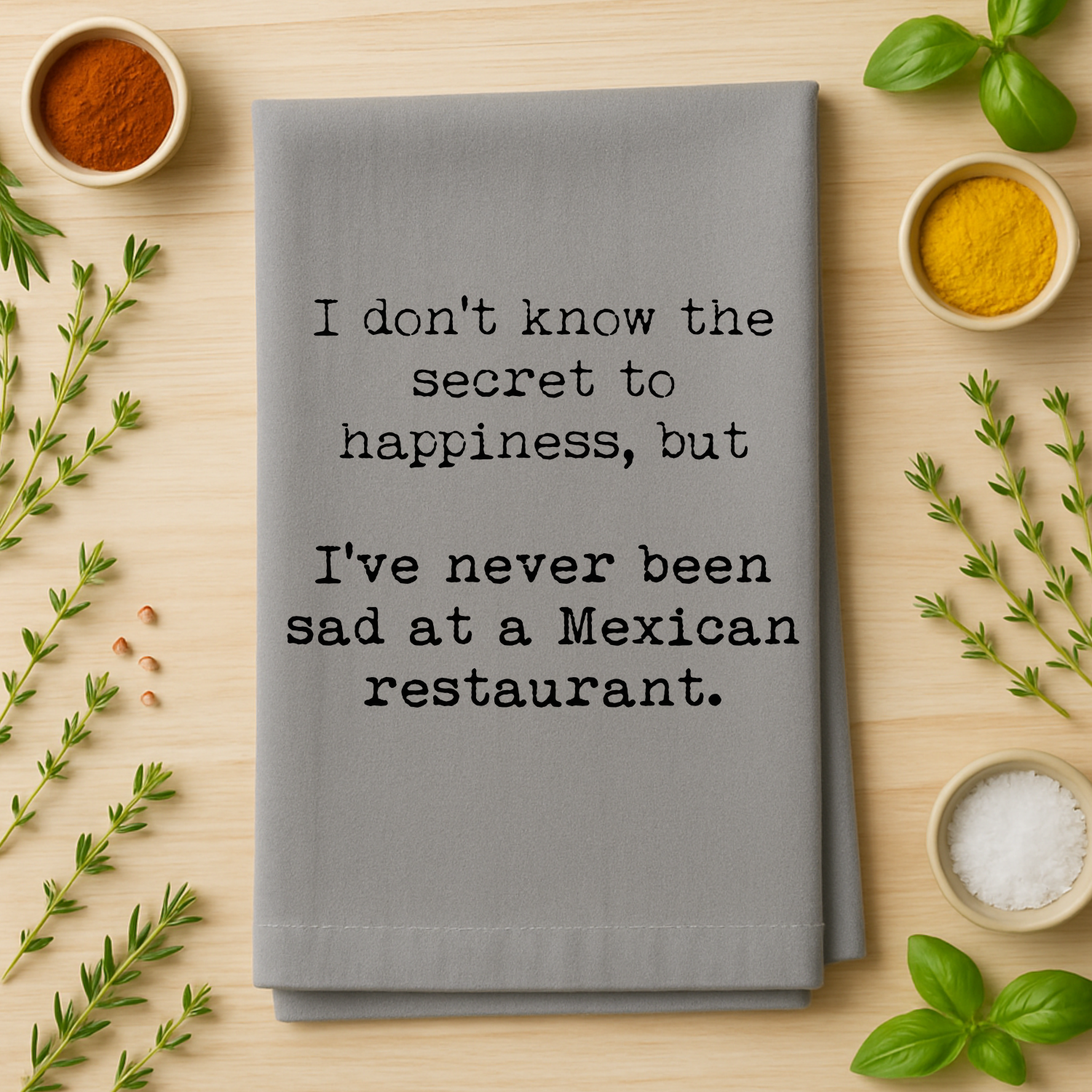 I Don't Know The Secret To Happiness but... Kitchen Towel