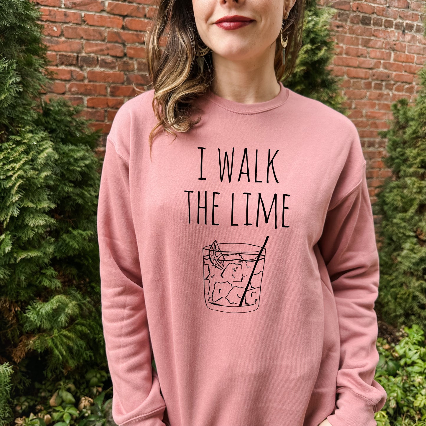 I Walk The Lime - Unisex Sweatshirt - Heather Gray, Dusty Blue, Mauve, or Gold