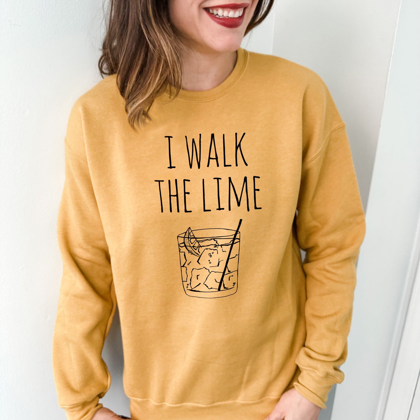 I Walk The Lime - Unisex Sweatshirt - Heather Gray, Dusty Blue, Mauve, or Gold