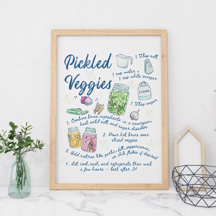 Pickled Veggies Recipe Art Print
