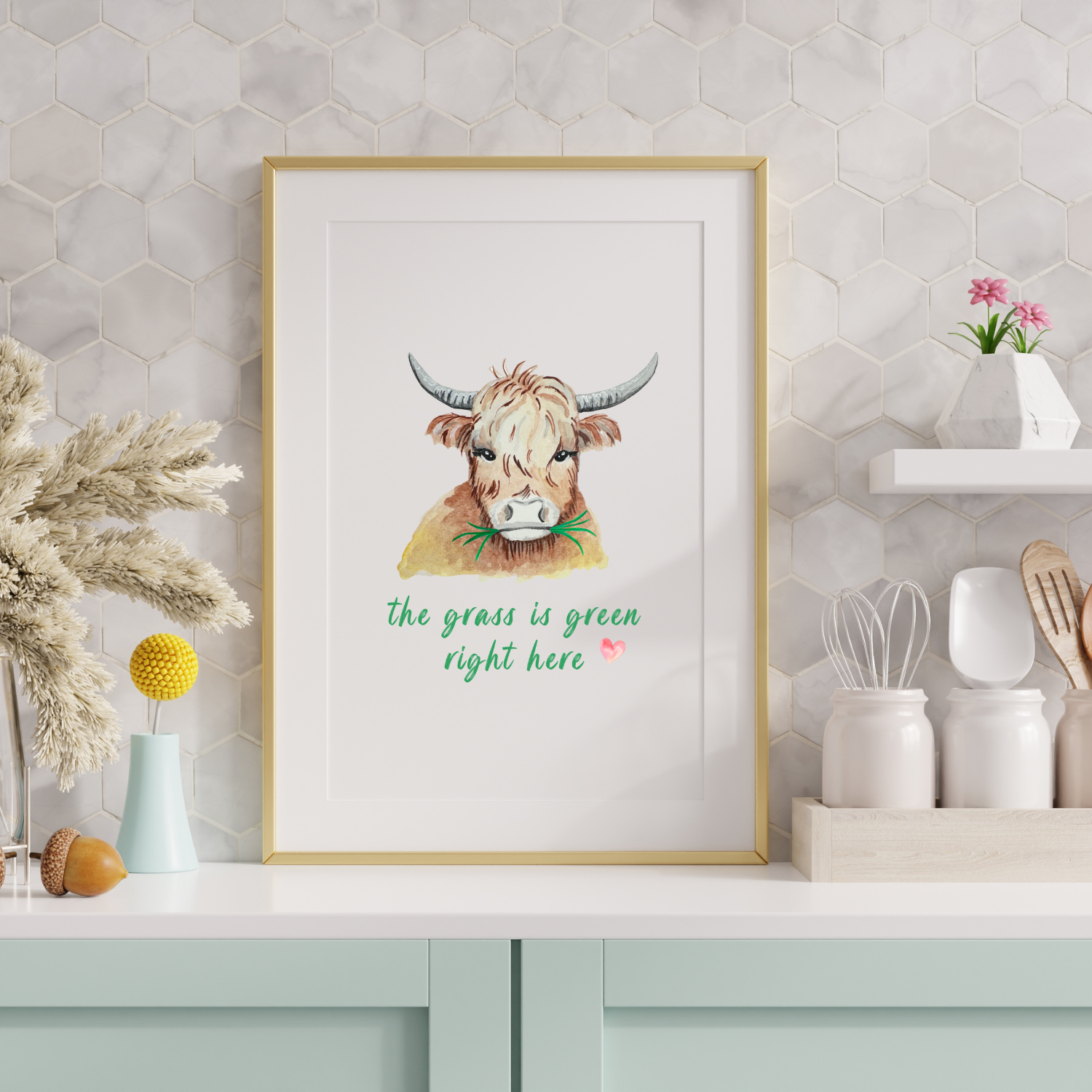 The Grass Is Green Right Here Art Print