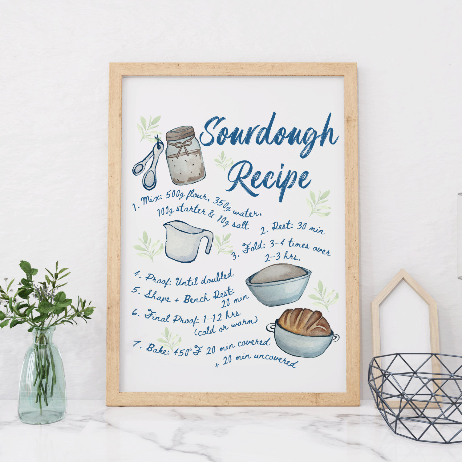 Sourdough Recipe Art Print
