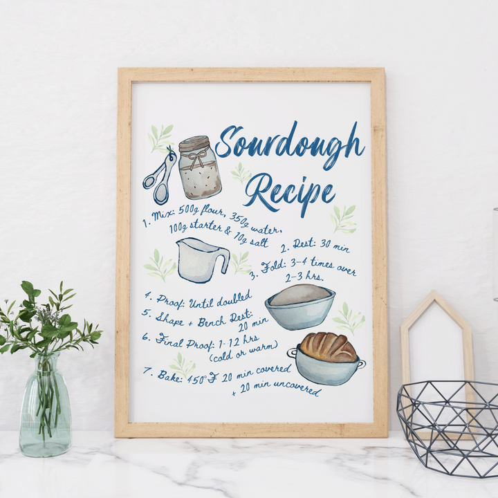 Sourdough Recipe Art Print