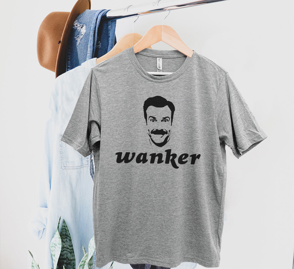 Wanker (Ted Lasso) - Men's / Unisex Tee - Stonewash Blue, Sage, Lavender, or Heather Gray