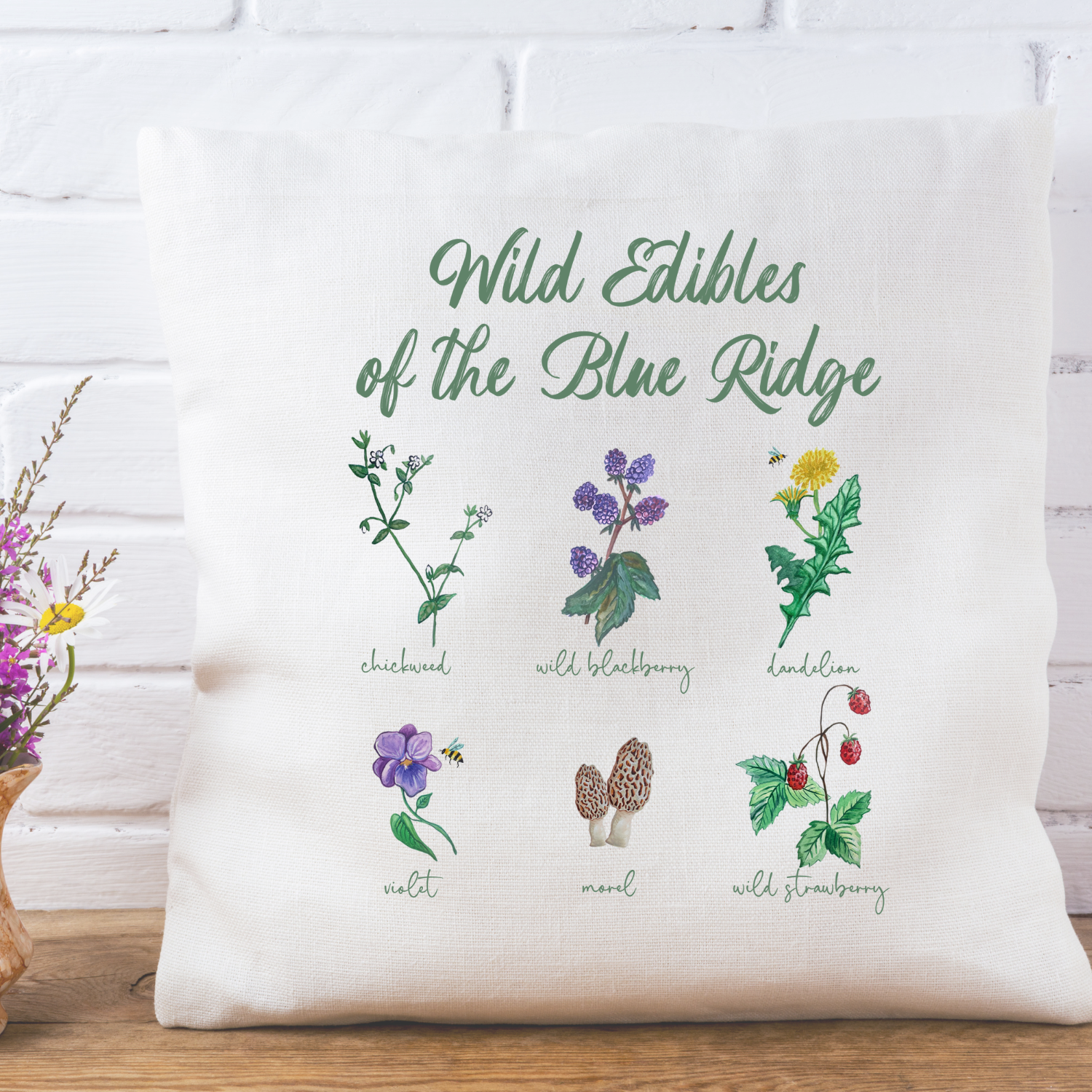 Wild Edibles Throw Pillow