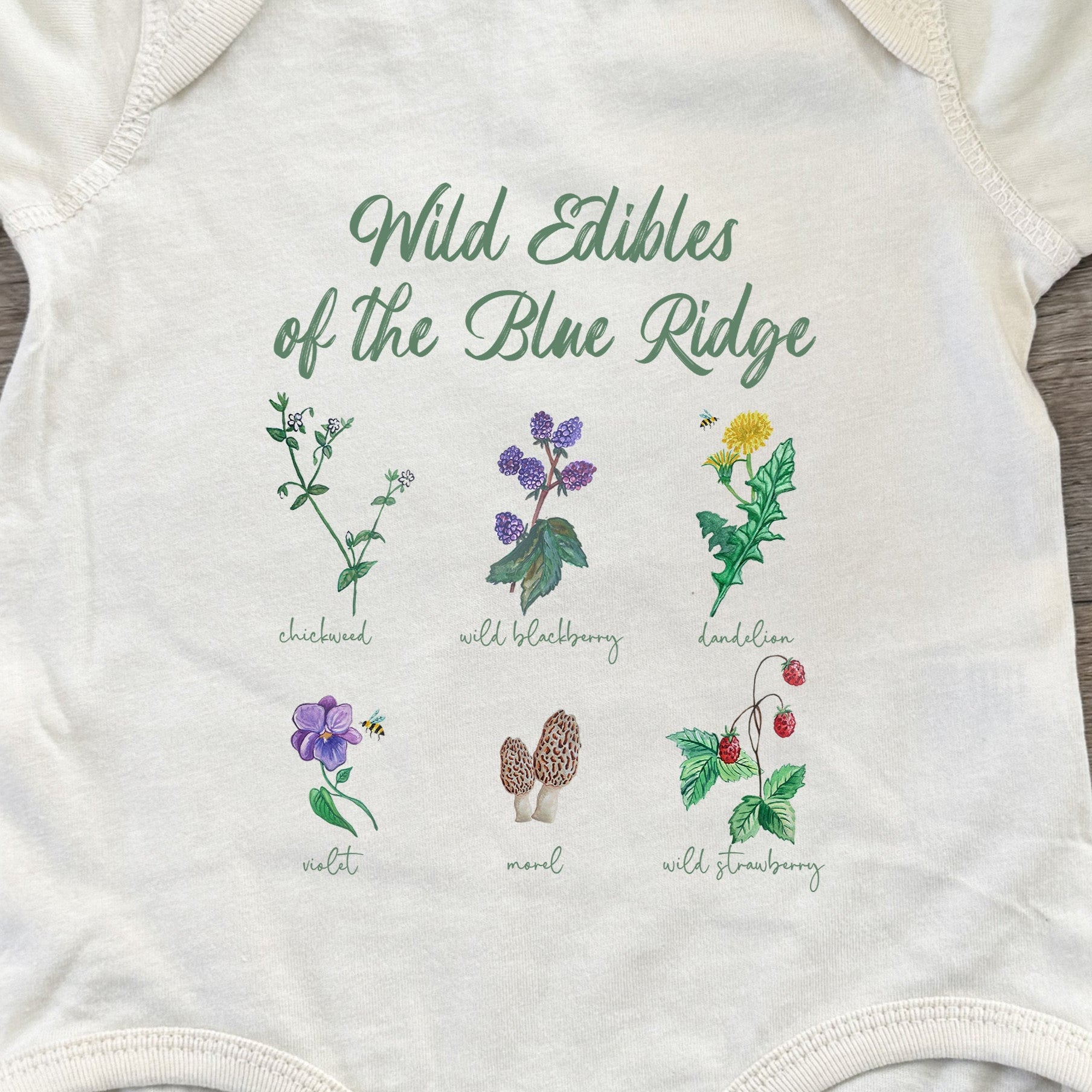 Wild Edibles of The Blue Ridge - Onesie - Oatmeal