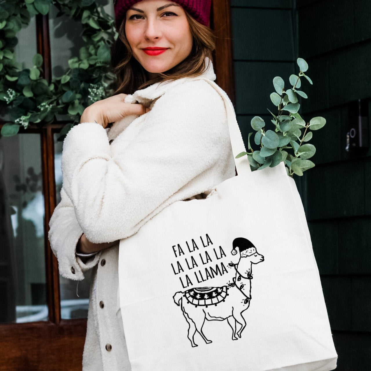 Fa La La La La La La La Llama - Holiday Tote Bag - MoonlightMakers