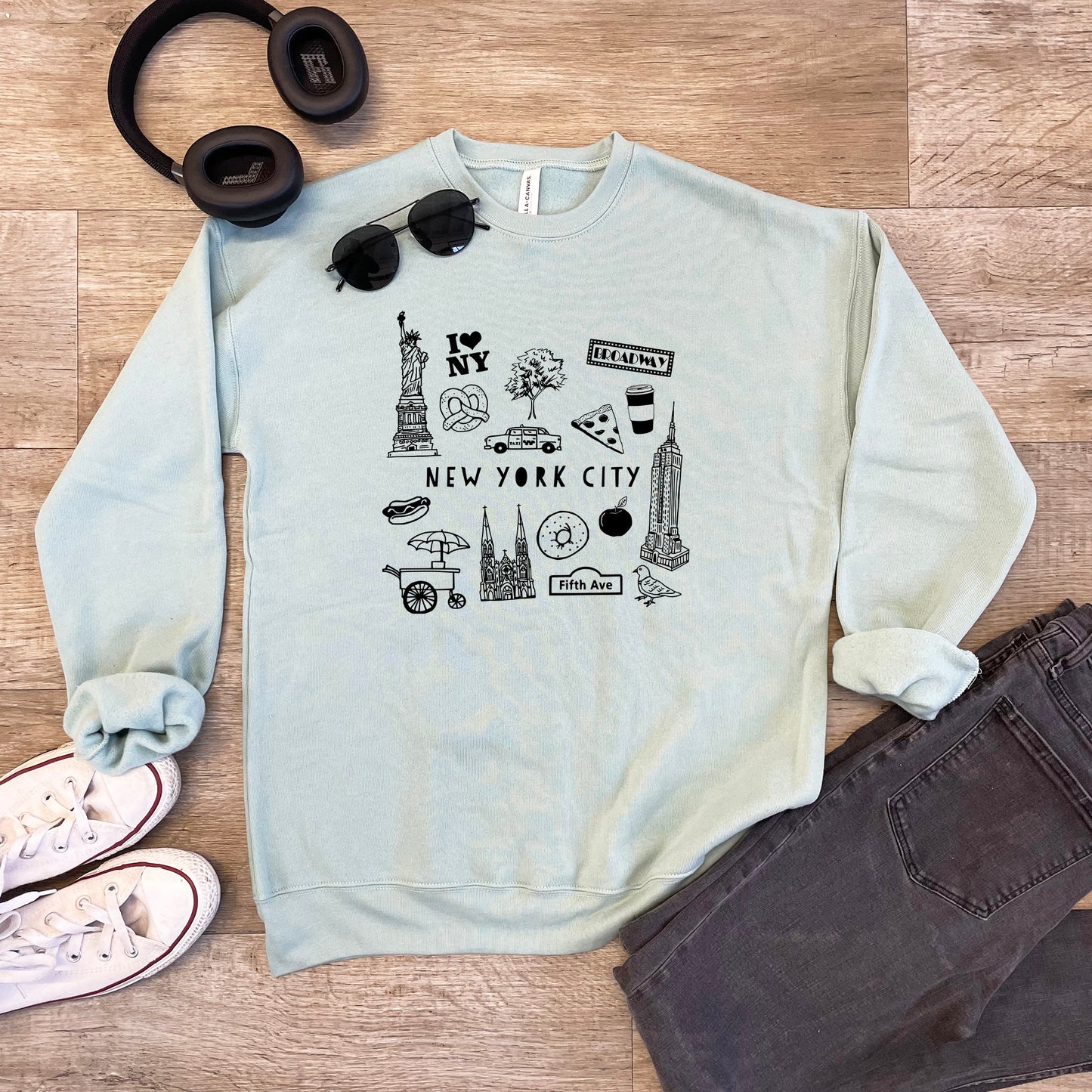 a sweatshirt with a picture of new york on it