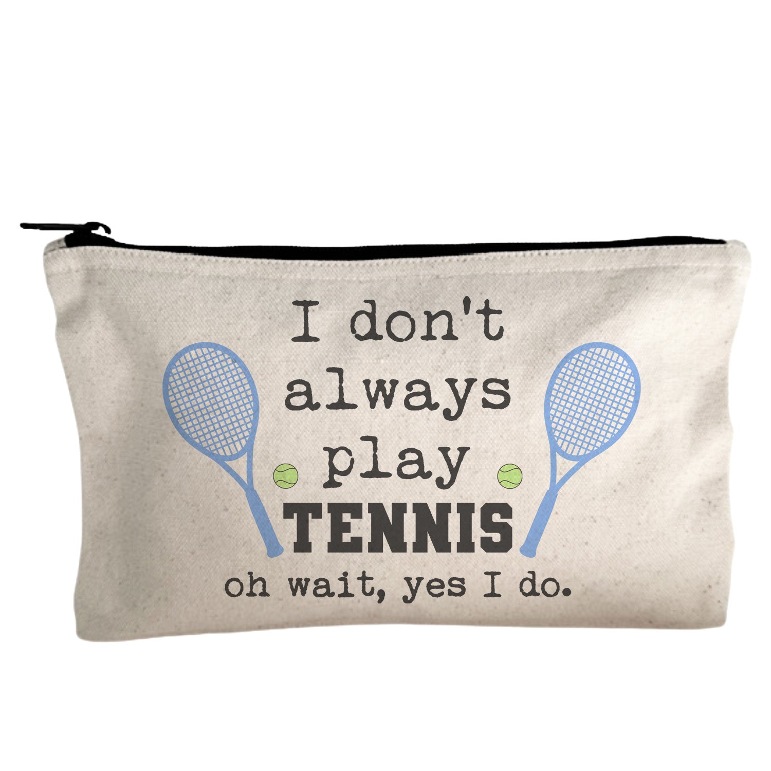 a zipper bag with a picture of two tennis rackets on it