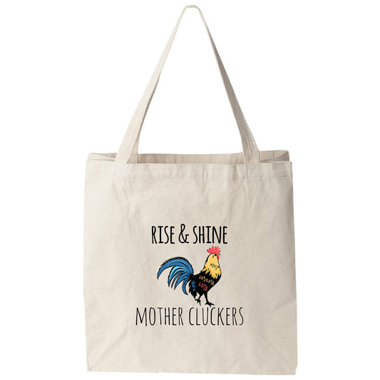 a tote bag with a rooster on it