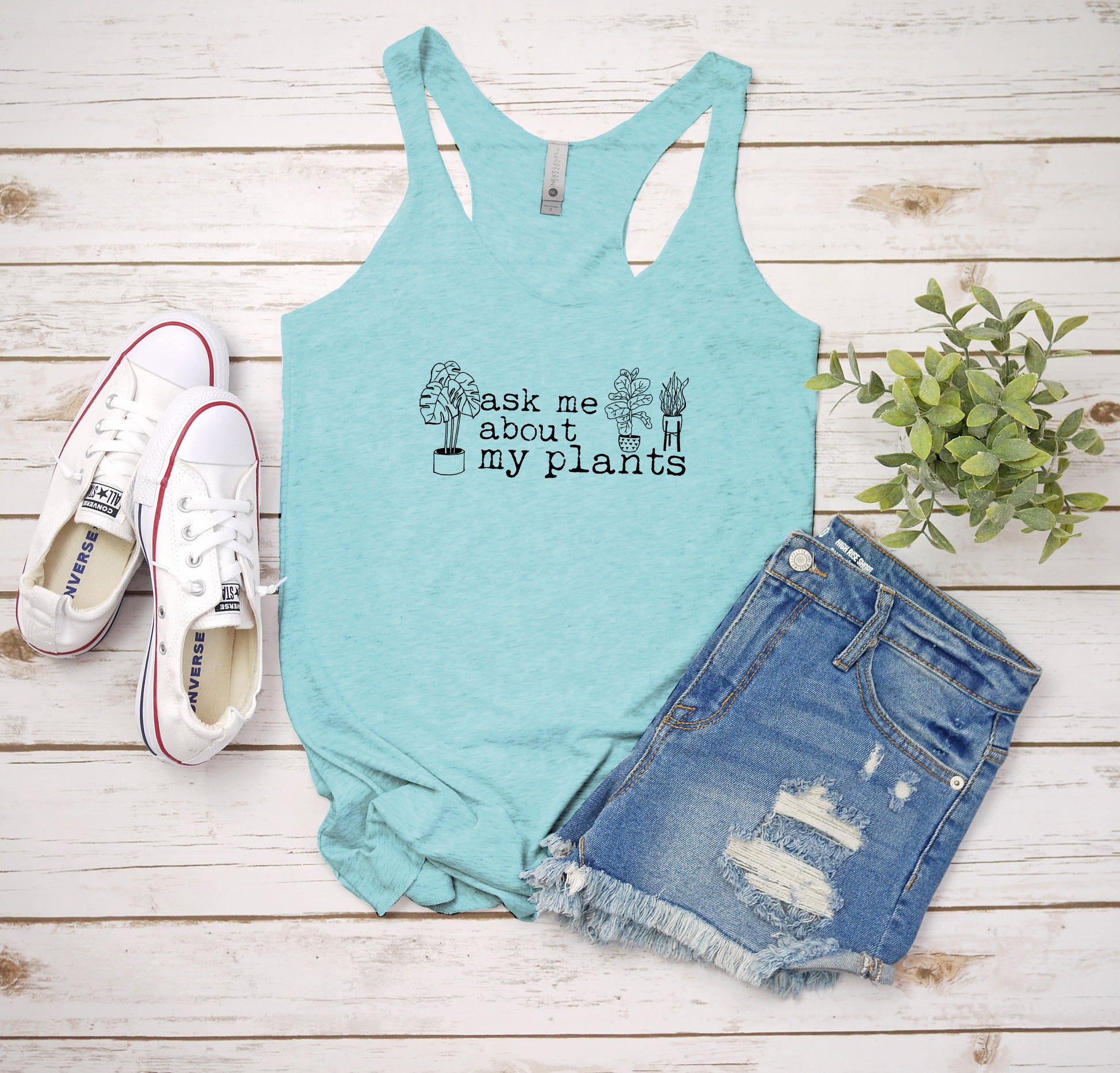 a tank top that says speak me about my plants