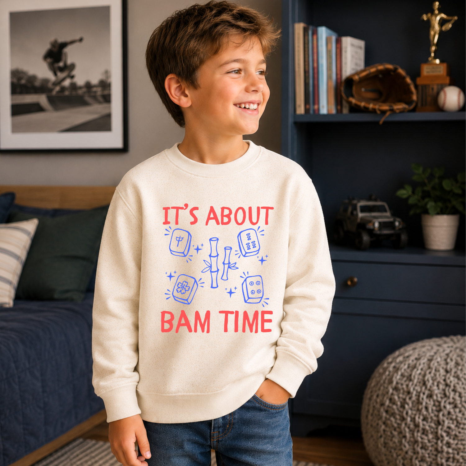 It's About Bam Time - Kid's Sweatshirt - Mahjong