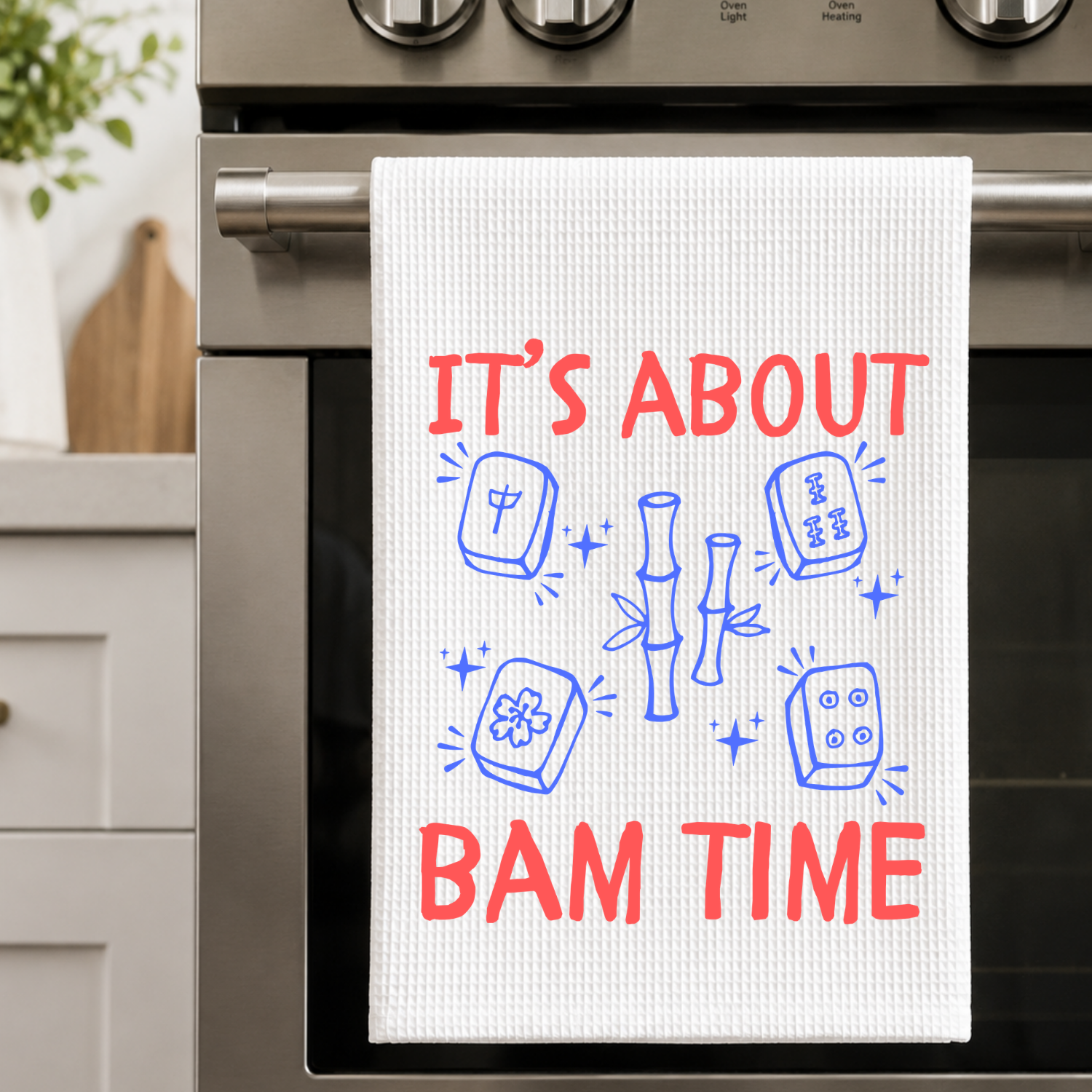 It's About Bam Time Kitchen Towel - Mahjong