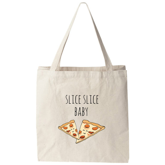 a tote bag with two slices of pizza on it