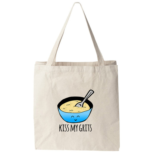 a tote bag with a picture of a bowl of soup