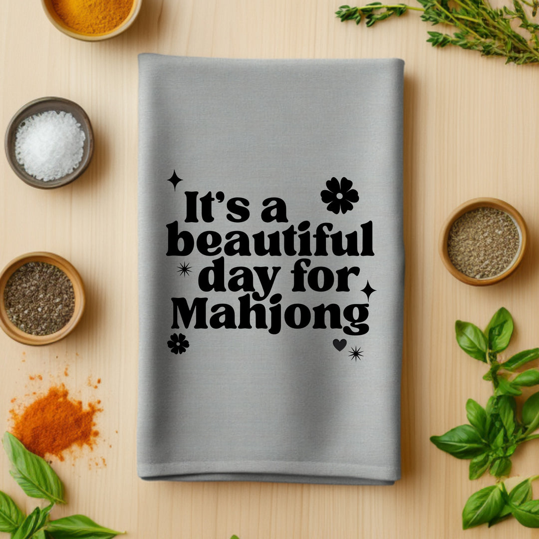 It's A Beautiful Day For Mahjong Kitchen Towel